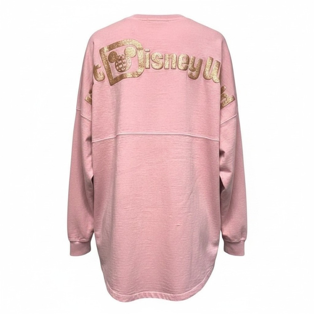 Walt Disney World Briar Rose Gold Glitter Spirit Jersey Oversized T-Shirt Sz Med